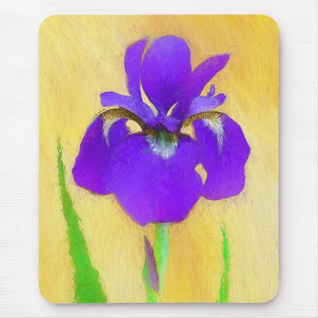 Mousepad Pintura em Íris com pérola - Cão original branco A (Frente)