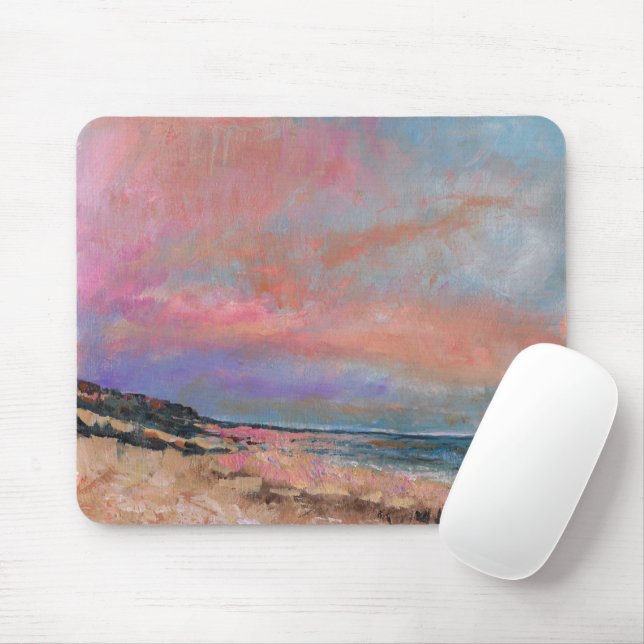 Mousepad Pintura em Praia de Belo Arte de Passagem de Praia (Com mouse)