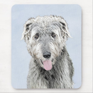 Mousepad Pintura em Wolfhound Irlandês - Arte em Cachorro