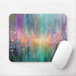Mousepad Pintura Floral Abstrata com Cores Vibrantes
