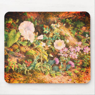 Mousepad Pintura floral de petúnias vintage bonitas