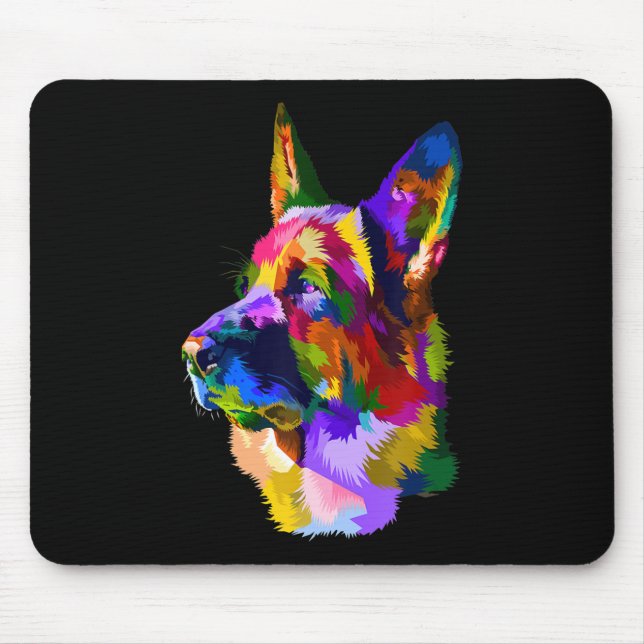 Mousepad Pintura |German shepherd Pintura Pet Dog Mãe (Frente)