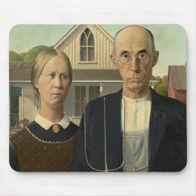 Mousepad Pintura Gótica Americana (Frente)