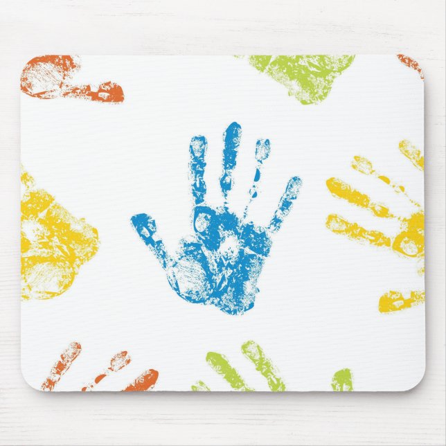 Mousepad Pintura Handprint dos miúdos (Frente)
