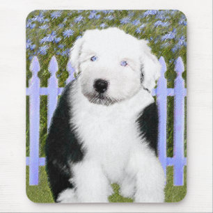 Mousepad Pintura inglesa velha do filhote de cachorro do