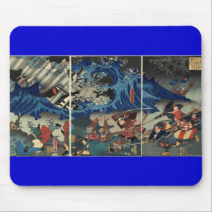 Mousepad Pintura japonesa antiga do samurai e dos Mongols