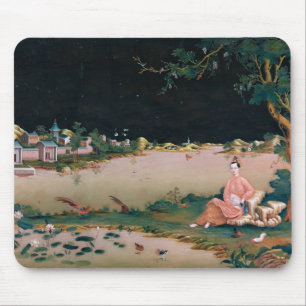 Mousepad Pintura japonesa do espelho que mostra uma menina