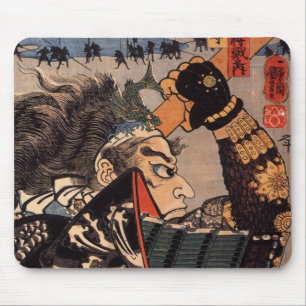 Mousepad Pintura japonesa do samurai de 100 generais bravos
