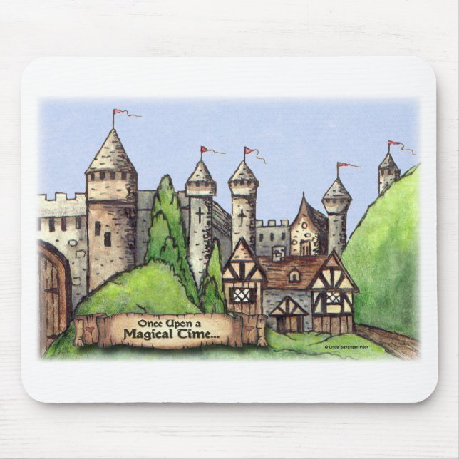 Mousepad Pintura medieval da vila (Frente)