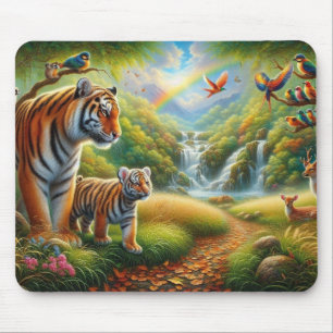 Mousepad Pintura na Cena da Selva Pacífica
