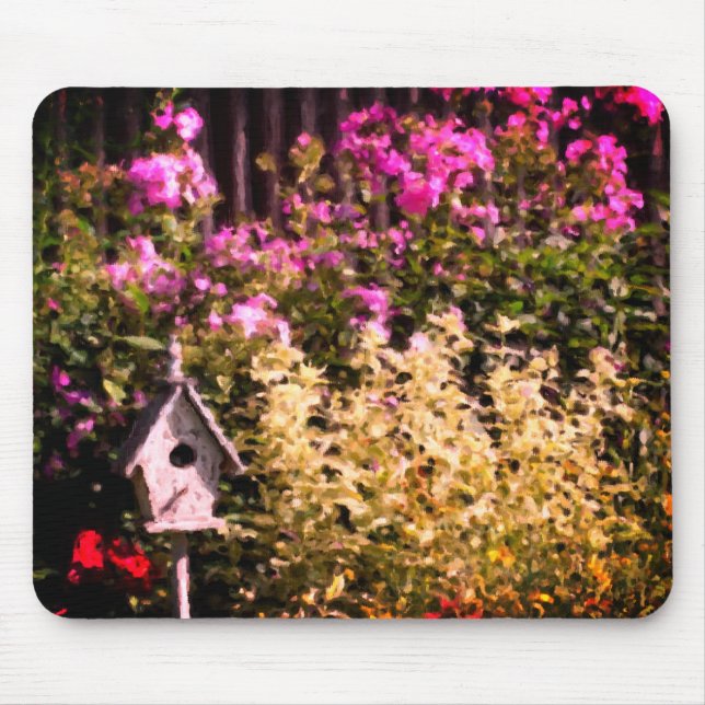 Mousepad Pintura Pastel de Jardim Flor (Frente)