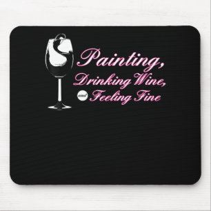 Mousepad Pintura Pintura Bebendo Vinho Sentido Fino