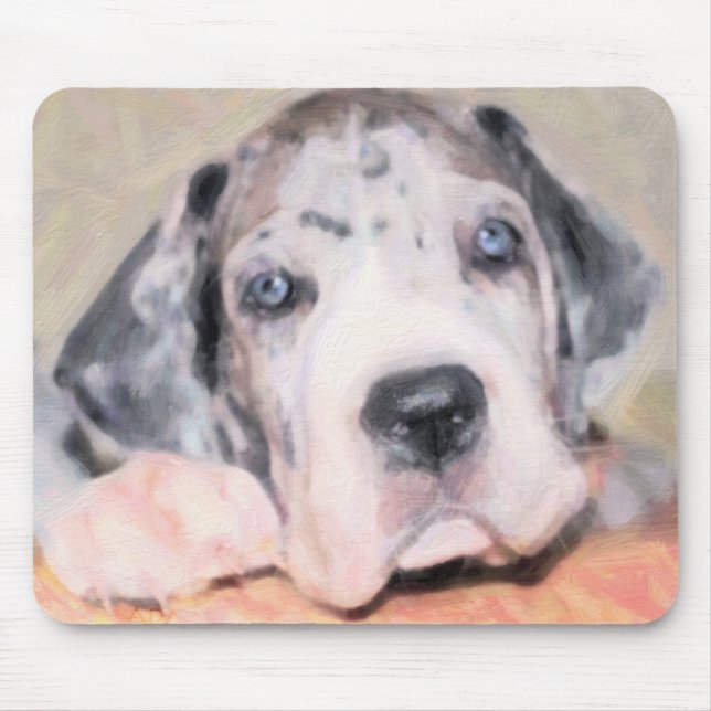 Mousepad Pintura: Puppy Dane (Frente)
