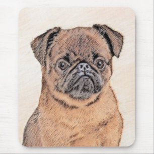 Mousepad Pintura Suave em Bruxelas Griffon Pintura Original