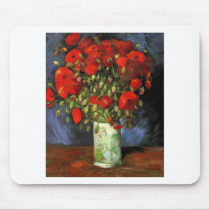Mousepad Pintura Vintage Van Gogh Flores Vaso em Flor