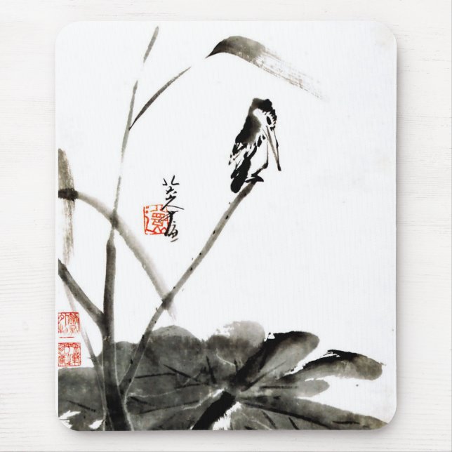 Mousepad pinturas antigas aquarelas chinesas (Frente)