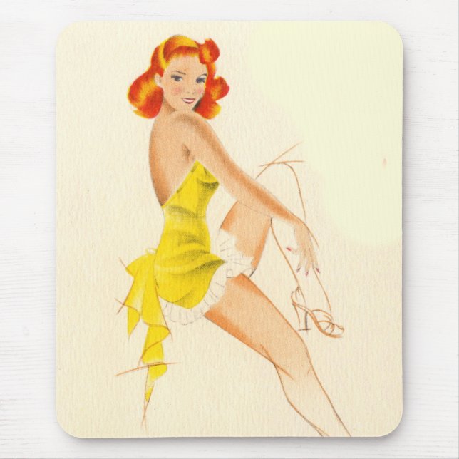 Mousepad Pinup principal vermelho (Frente)