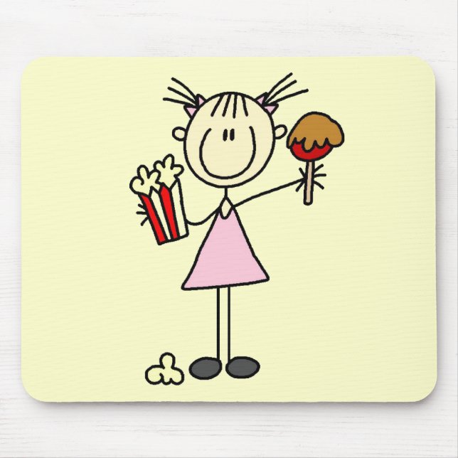 Mousepad Pipoca e camiseta e presentes do algodão doce (Frente)