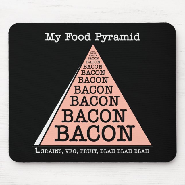 Mousepad Pirâmide de Comida Bacon (Frente)