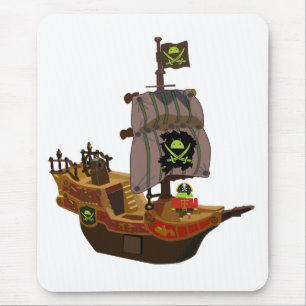Mousepad Pirata Andy em um navio