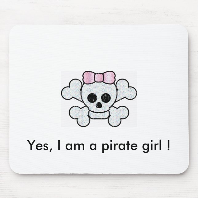 Mousepad pirata cor-de-rosa, sim, eu sou uma menina do (Frente)
