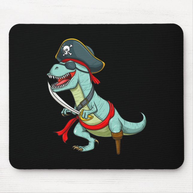 Mousepad Pirata Dinossauro T Rex Diversão Tyrannosaurus Hal (Frente)