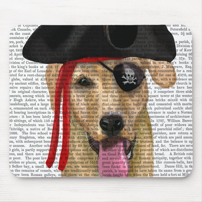 Mousepad Pirata do Labrador Amarelo 2 (Frente)