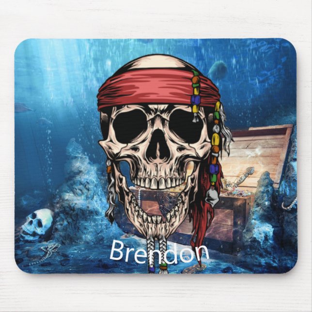 Mousepad Pirata do Mar de Skateboard (Frente)