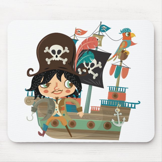 Mousepad Pirata e navio de pirata (Frente)