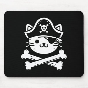 Mousepad Pirata Gato Crossbones Gato Gato-Penteado Gato Gat