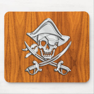 Mousepad Pirata no estilo Teak Wood