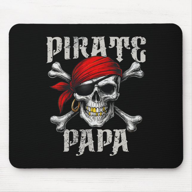 Mousepad Pirata Papa Jolly Roger Flag E Skull Crossbones (Frente)