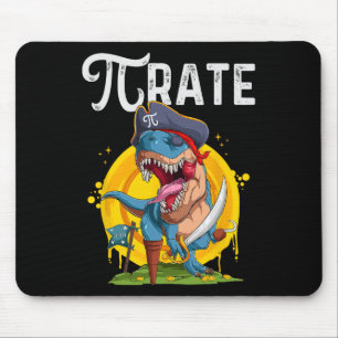 Mousepad Pirata T-rex Pi Rate Dino Pi Rate Geektudo Diverti