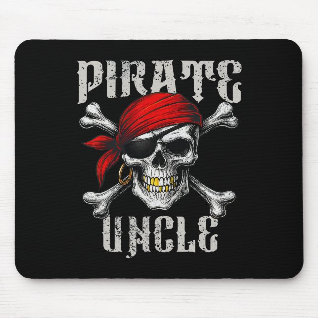 Mousepad Pirata Tio Jolly Roger Flag E Skull Crossbones (Frente)