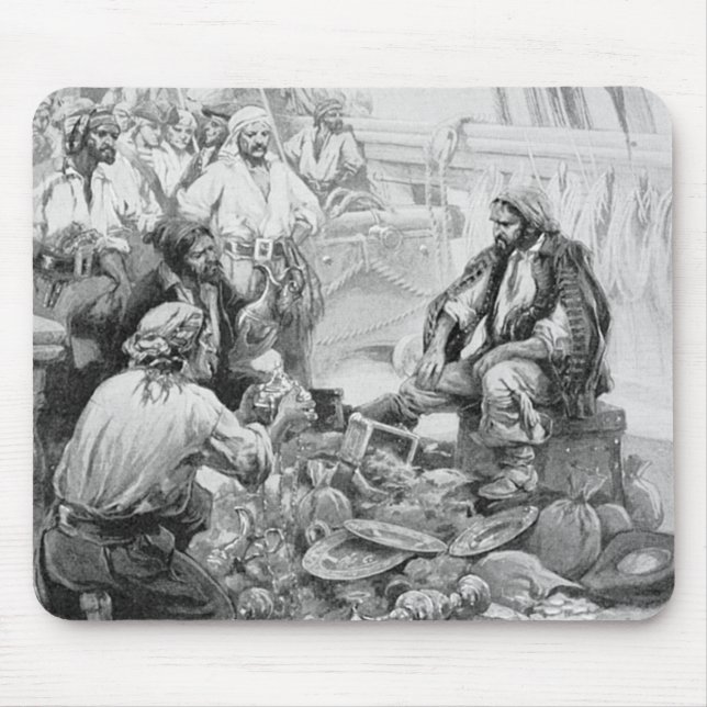 Mousepad Piratas Antigos Contando seus Tesouros e Pilhagens (Frente)