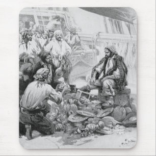 Mousepad Piratas Antigos Contando seus Tesouros e Pilhagens