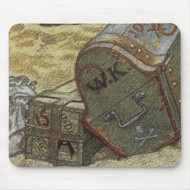 Mousepad Piratas Antigos, William Kidd Enterrando Tesouro (Frente)