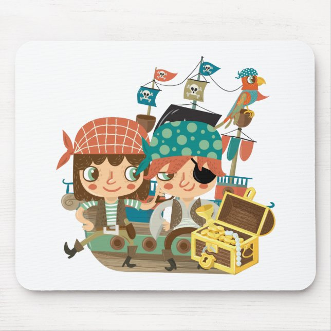 Mousepad Piratas com tesouro (Frente)
