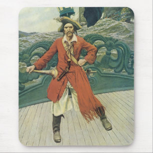 Mousepad Piratas do vintage, capitão Keitt por Howard Pyle