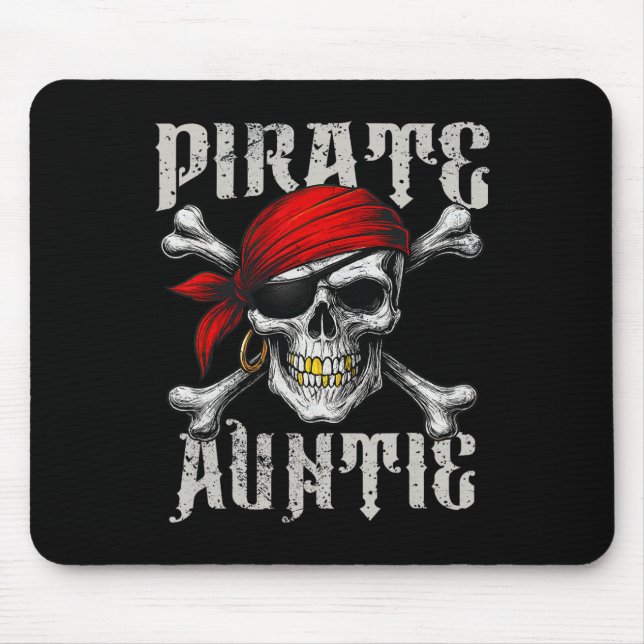 Mousepad Pirate Auntie Jolly Roger Flag E Skull Crossbone (Frente)