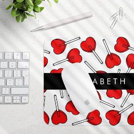 Mousepad Pirulitos Vermelhos, Pirulitos em Forma de Coração