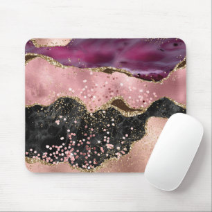 Mousepad Piscar a cinzenta Dourada preta Marmoreada