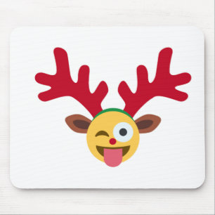 Mousepad piscar os olhos emoji de renas do xmas