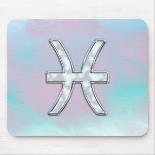 Mousepad Pisces Zodiac Mother of Pearl Style Decor