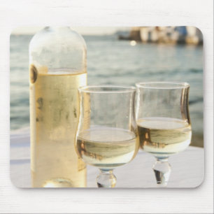 Mousepad Piscina, ilhas de Cyclades, Mykonos, vinho na mesa