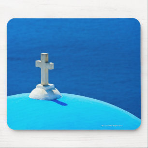Mousepad Piscina, ilhas de Cyclades, Santorini, Oia, igreja