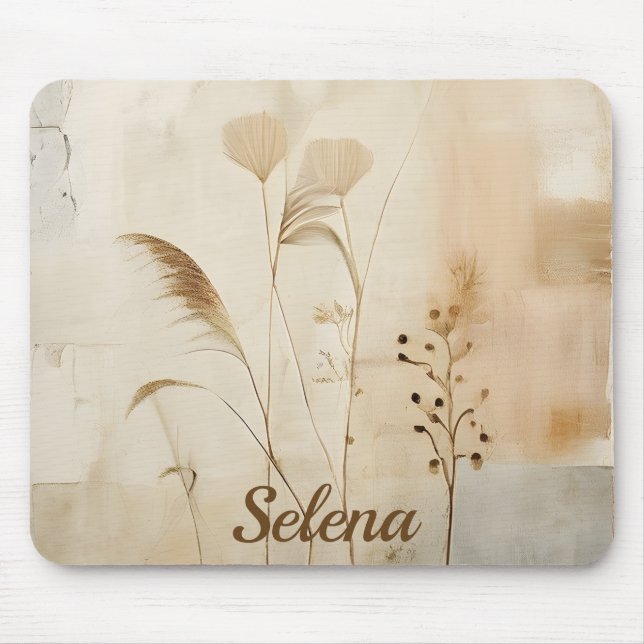 Mousepad Piso de Rato de Flores e Grama Prensados (Frente)