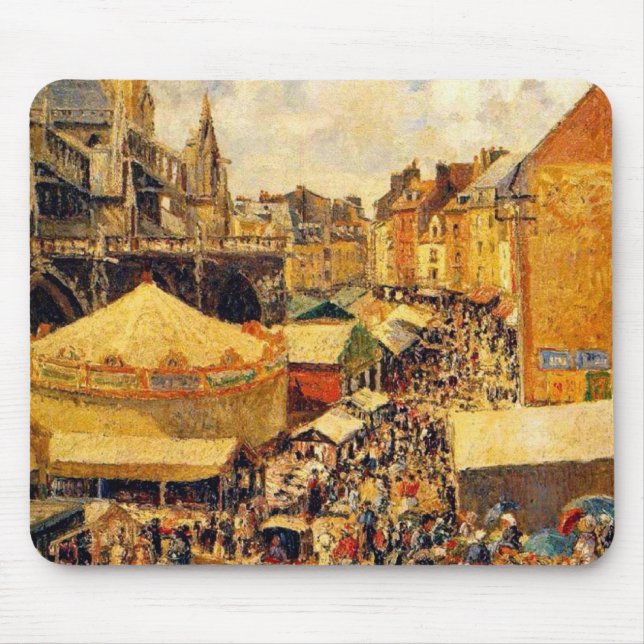 Mousepad Pissarro: A Feira em Dieppe, Sunny Morning (Frente)