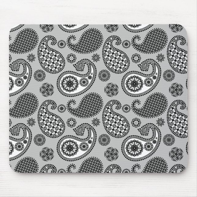 Mousepad Pista, tons de cinza, preto e branco (Frente)