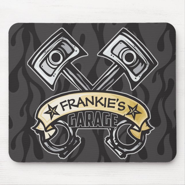 Mousepad Pistões de Rod Quente Fantasmas Chama Chamas Perso (Frente)